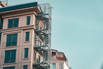 telephoto view of street scene in Hobyar, Istanbul, Turkey