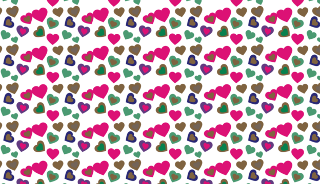 seamless pattern with colorful hearts with variation of hearts - Powered by Adobe