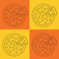 Pizza with missing slice vector pattern