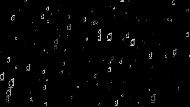 white Vietnamese Dong Currency Symbols Scattered on a black Background money finance