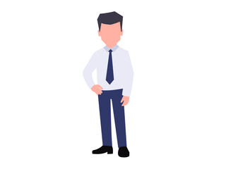 Obraz premium Confident Businessman Standing with Hand on Hip