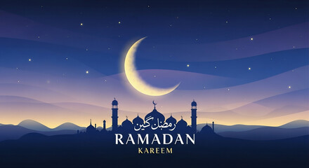 Ramadan background with mosque