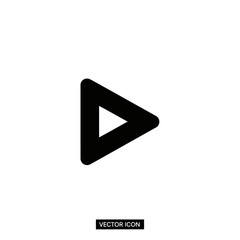 Black play button vector icon symbol.