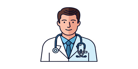 Fototapeta premium Professional Doctor Illustration with Medical Uniform and Stethoscope