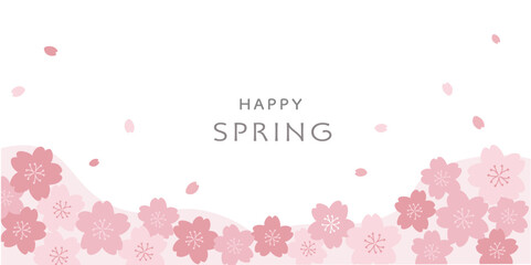 春素材　桜のイラスト　春のバナー　背景　