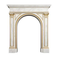 Fototapeta premium Elegant white marble mantel with gold gilded accents