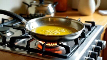 Dangerous scene scene of shallow oil pot burning