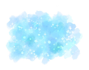 輝く星の水彩の背景イラスト