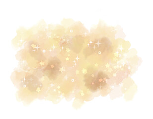 輝く星の水彩の背景イラスト