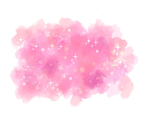 輝く星の水彩の背景イラスト