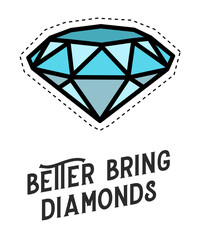 Blue Diamond Luxury Wall Art | Modern Quote Art, Diamond Aesthetic Design for Bridal Gift, Bachelorette Party Decor, Luxury Home Decor