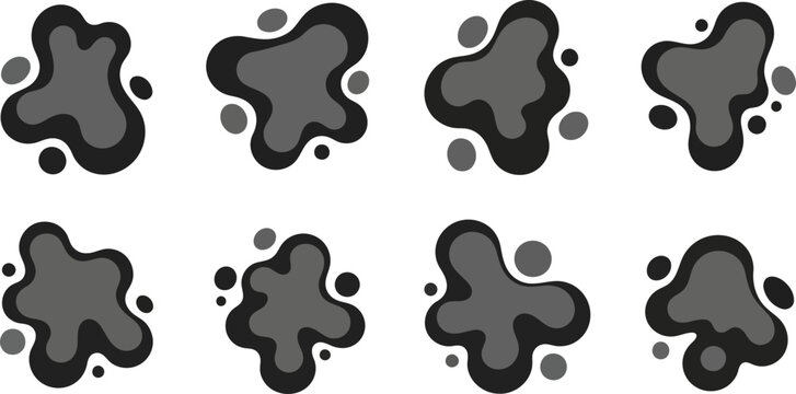 Abstract organic fluid shapes Modern monochrome vector design elements.eps