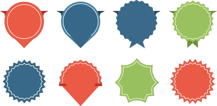 Colorful Flat Design Vector Badges Labels and Ribbons Collection.eps