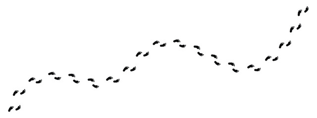Obraz premium Human Footprints Path Way Vector Illustration on White Background.