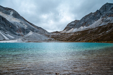 The blue-green lakes of the highland mountains, Daocheng Yading in Sichuan Province, China