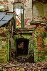 Ruins of an ancient manor in the forest