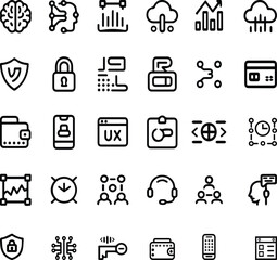 Collection of technology and security icons
