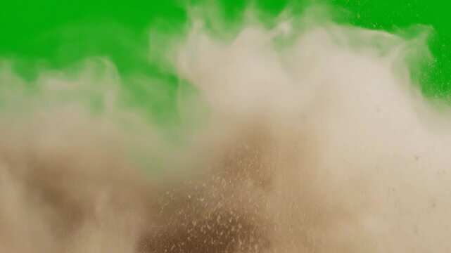 Dynamic Sand Explosion Burst on Green Screen | Powerful Dust Cloud VFX Overlay for Action Sequences & Film