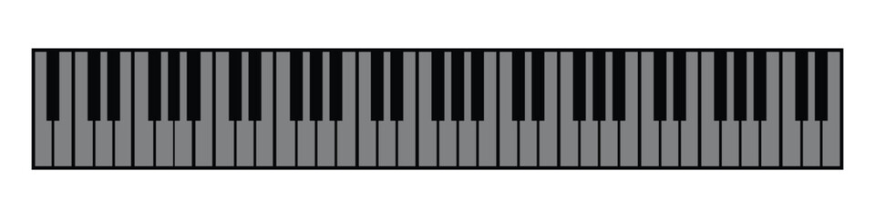 Fototapeta premium Grand Piano Keyboard with 88 Keys – Black & White Keys, Melody Instrument Vector Illustration