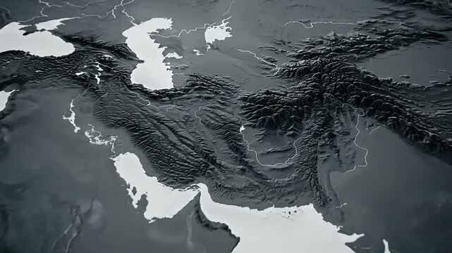 Detailed map of Thailand and surrounding countries, showcasing topography and geographical features.