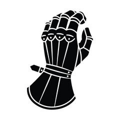 Graphic Black Knight Gauntlet Hand Armor Silhouette Vector Illustration