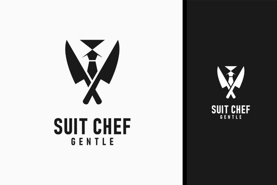 Suit knife logo symbol icon design