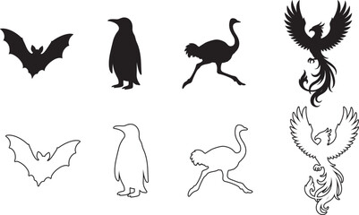 Handwritten love letter W shape heart symbol vector illustration flat design