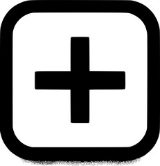 Obraz premium Plus Sign Icon: A simple yet effective visual representation of the plus sign, prominently displayed within a square frame. A minimalist symbol for addition and positive actions.
