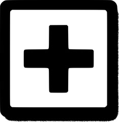 Obraz premium Medical Symbol Icon: A simple yet effective representation of healthcare and aid, a plus sign.