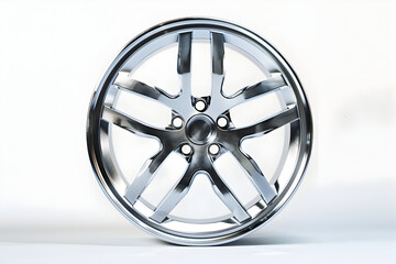 Obraz premium High speed rotating steel wheel design with detailed metallic surface