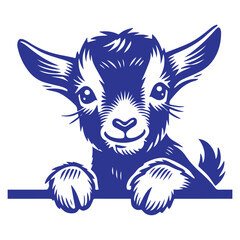 Obraz premium Peeking Goat Head Svg - Shortcut 