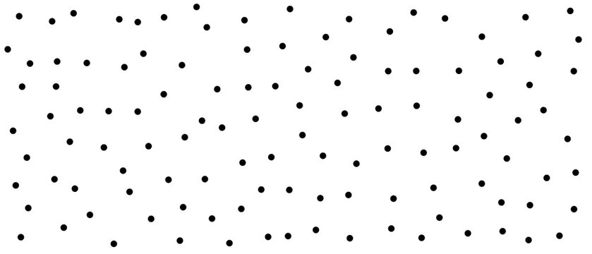 A seamless pattern of randomly scattered dots. Black scattered dots.