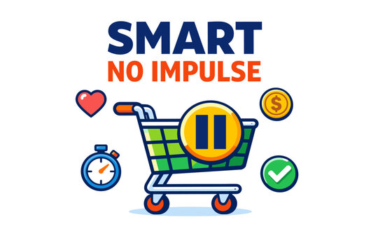 Smart shopping concept with no impulse symbols
