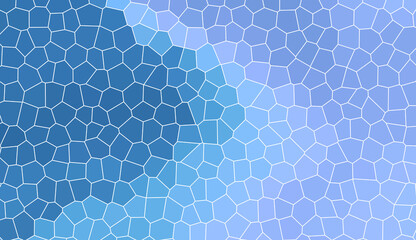 Abstract mosaic tile pattern with blue and lavender geometric shapes. Modern stained glass aesthetic with cool azure tones and minimalist artistic creative backdrop.