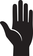 Fototapeta premium Hand Silhouette Raised in Stop Gesture Universal Symbol for Halt or Stop