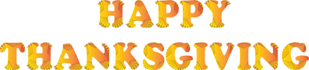 Festive Happy Thanksgiving Text Design Illustration 