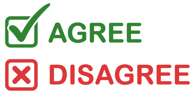 agree disagree check mark icon set