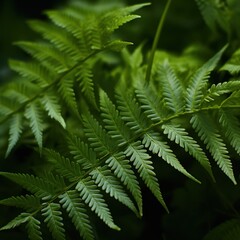 Fern fronds in the forest's shade