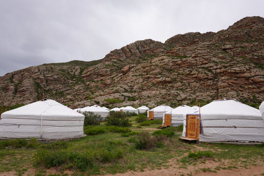 Traditional white ger in Mongolia