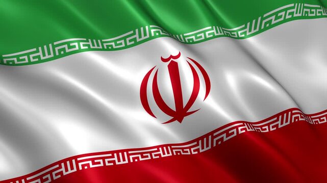 waving iran national flag animation loop