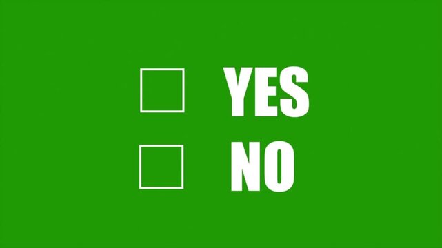 4K Motion Video Footage of Green Checkbox Yes No Decision Making Concept for Business Success