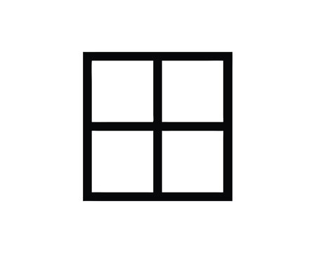 Black Outline of a Square Divided into Four Equal Squares grid rectangle