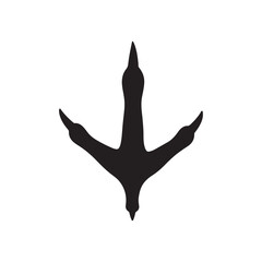 Fototapeta premium Turkey bird foot print silhouette vector flat illustration design
