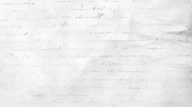 Vintage crumpled paper with old handwriting reveals from an envelope. An antique background texture for storytelling.Paper Stop Motion,Paper Transition