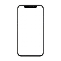 Modern smartphone with black frame isolated on transparent background