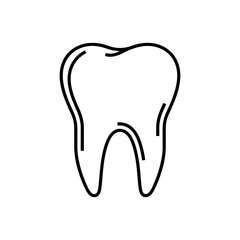 Obraz premium Dental tooth icon in minimalist line art style 