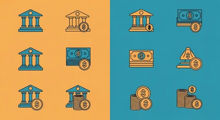 Banking Finance Icons Set