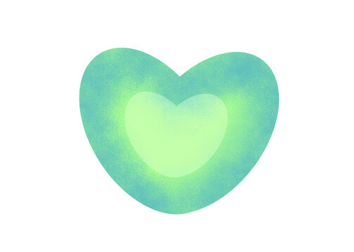 Green tender heart shining heart