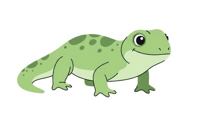 Cartoon green frog illustration animal.