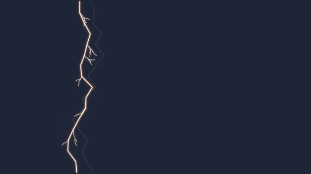 An animated yellow lightning bolt flashes repeatedly in a vertical pattern on the screen against a dark blue background, creating a dramatic electric